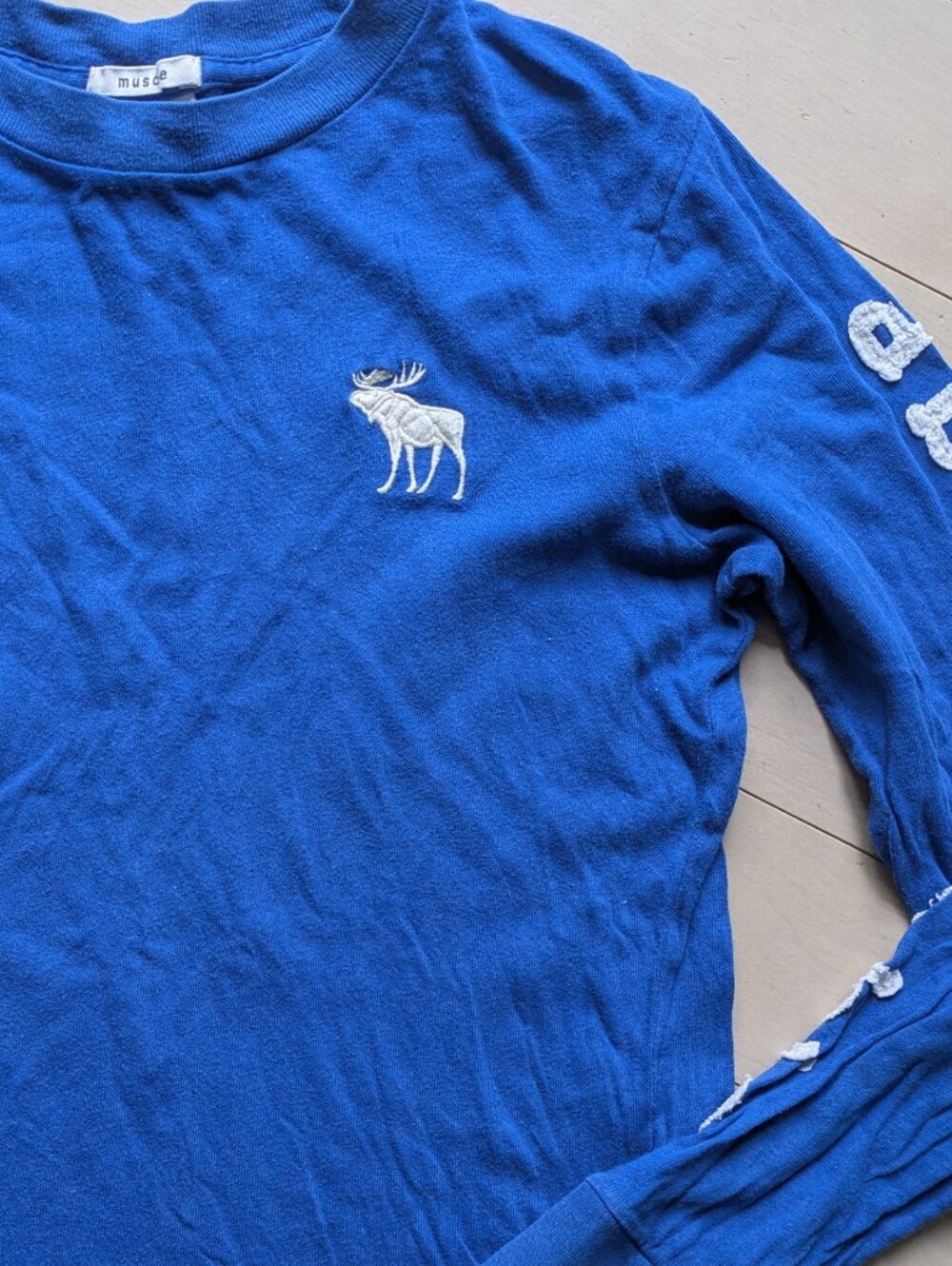 🌞4/20$ Abercrombie Kids Long-Sleeve Logo Tee in Royal Blue